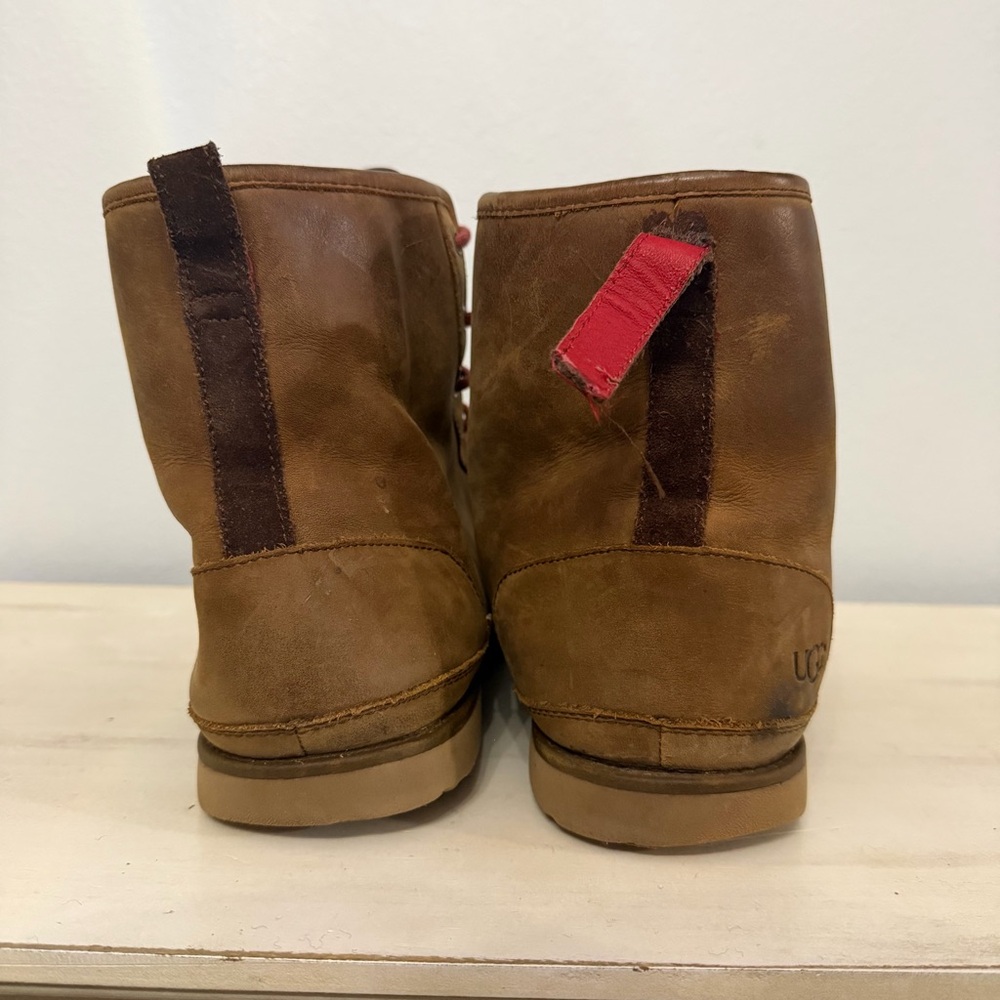 Ugg Brown Leather Harkey Waterproof Chukka Boots - Picture 7 of 9